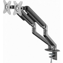 GEMBIRD DESK MOUNTED ADJUSTABLE DOUBLE MONITOR ARM SPACE GREY