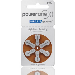 POWER ONE μπαταρίες ακουστικών βαρηκοΐας P312, mercury free, 1.45V, 6τμχ
