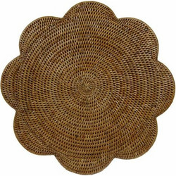 Σουπλά Rattan Kαφέ Scalloped Caspari (41 cm)