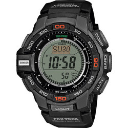 Casio Pro Trek Ψηφιακό Ανδρικό Ρολόι Χρονογράφος Solar με Μαύρο Καουτσούκ Λουράκι PRG-270-1ER