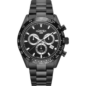 Roamer Ανδρικό Ρολόι Χρονογράφος με Μαύρο Μεταλλικό Μπρασελέ R850837445520