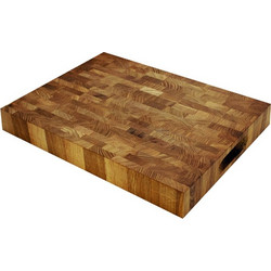 Πλάκα κοπής 40x30x5cm χασάπη ξύλο τέφρας με χερούλια εγκοπής στο πλάι Bisetti c484919