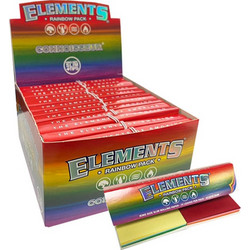 Elements Χαρτάκια - Connoisseur - King Size Slim Rainbow 32φ. με Τζιβάνες 24τεμ