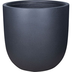 MarHome 4XLarge Κασπώ Στρογγυλό Fiber Clay Μαύρο 75x72.5cm