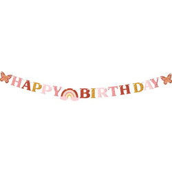 Γιρλάντα Βοho Birthday Ουράνιο Τόξο 3m