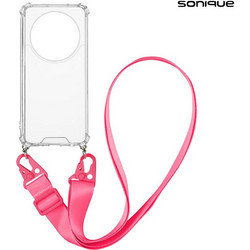 Sonique Armor Clear Θήκη Σιλικόνης με Strap (Honor Magic6 Lite 5G) Φούξια