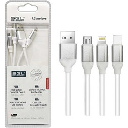 Καλώδιο USB All-in-one 3 in 1 1.2m