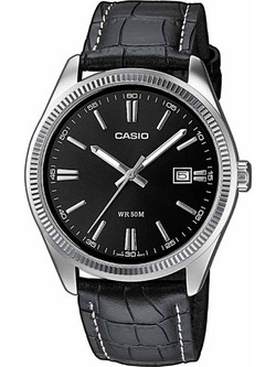 Casio Standard Ανδρικό Ρολόι με Μαύρο Δερμάτινο Λουράκι MTP-1302PL-1AVEF