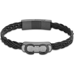 Cerruti Ανδρικό Βραχιόλι Χειροπέδα από Δέρμα & Ατσάλι CIAGB0000404