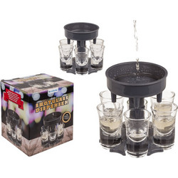 Shot glass dispenser with 6 glasses