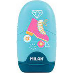 Γόμα με ξύστρα μονή Milan roller γαλάζιο (4701116RLB)