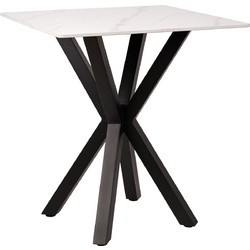 Τραπέζι Alberto λευκό μάρμαρο 70 x 70 x 76, 100-093