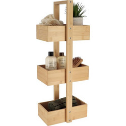 Ξύλινη Ραφιέρα Οργάνωτής με 3 Ράφια από Bamboo, 25x18x66 cm - Aria Trade