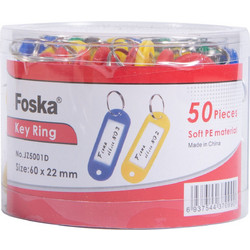 Ταμπελάκι για κλειδιά με κρίκο Foska Key Ring κουτί 50 τεμ