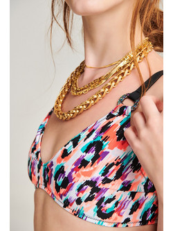 PCP GIN Bikini Top Τριγωνάκι Animal Print Πολύχρωμο