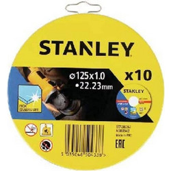 STANLEY(R) Εξαιρετικά λεπτός επίπεδος συγκολλημένος δίσκος κοπής από ανοξείδωτο χάλυβα, 125x22,23x1mm (10 ΤΜΧ) STA38257-XJ