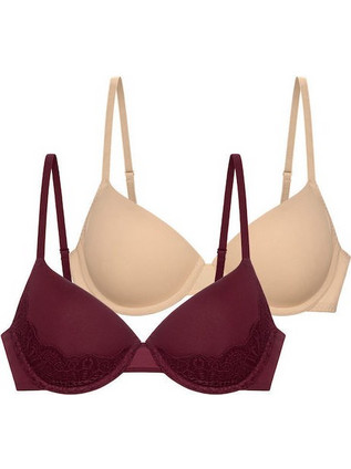 Dorina Σουτιέν Push Up με Μπανέλα Μπεζ Μπορντό FXTT0001LA087-2X0394