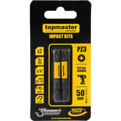 Μύτες κατσαβιδιού Impact Σταυρός με Μέγεθος PZ3 50mm 2τεμ. 338735 TOP MASTER