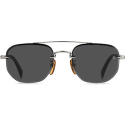 David Beckham DB1078/S 85K/IR Ανδρικά Γυαλιά Ηλίου Aviator Κοκάλινα Ασημί με Μαύρο Polarized Φακό