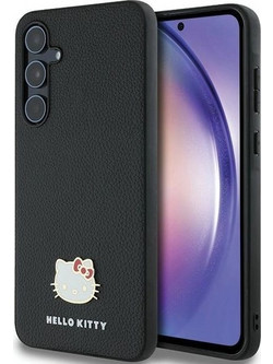 Hello Kitty Metal Logo Kitty Head case for Samsung Galaxy A55 - black