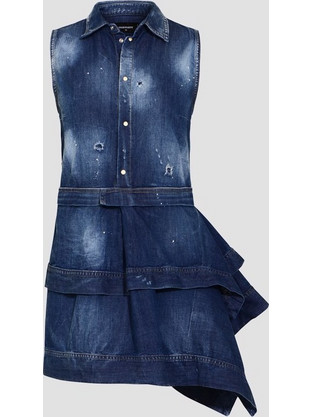 Dsquared2 Καλοκαιρινό Καθημερινό Φόρεμα Navy Μπλε S75CU0511-470