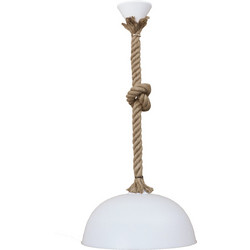 Heronia Lighting Sfera/30 1L Ropo Κρεμαστό Φωτιστικό Οροφής Καμπάνα με Σχοινί Μονόφωτο Λευκό Φ30cm 31-1056