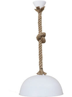 Heronia Lighting Sfera/30 1L Ropo Κρεμαστό Φωτιστικό Οροφής Καμπάνα με Σχοινί Μονόφωτο Λευκό Φ30cm 31-1056