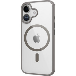 Θήκη iPhone 16 Plus ROCK Premium Διάφανη με ενισχυμένες γωνίες και συμβατότητα MagSafe φορτιστή Πλάτη TPU γκρι