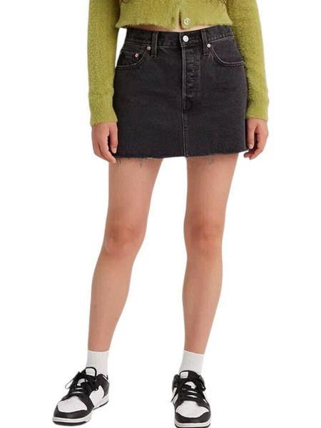 Levi's Icon Theres Storm Μίνι Φούστα Τζιν Ψηλόμεση Pencil Μαύρη A4694-0000