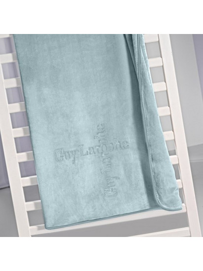 Guy Laroche Logo Κουβέρτα Κούνιας Βελουτέ 110x140 Πράσινη Mint