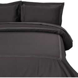 Σετ Παπλωματοθήκη Υπέρδιπλή 220x240 Satin Embroidered Classico 4-Anthracite