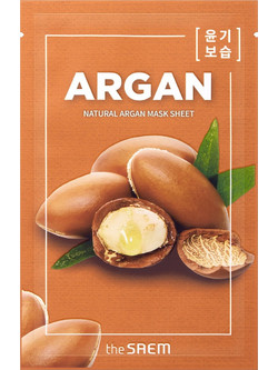 The Saem Natural Argan Sheet Μάσκα Προσώπου για Ενυδάτωση & Λάμψη με Αργκάν 21ml