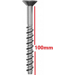Τσιμεντόβιδα (βίδα μπετού) 10*100mm, φρεζάτη Aluminco