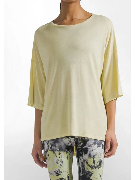 DEHA T-SHIRT OVERSIZE ΚΙΤΡΙΝΟ ΜΕ ΣΤΡΟΓΓΥΛΗ ΛΑΙΜΟΚΟΨΗ ΑΝΕΤΗ ΕΦΑΡΜΟΓΗ