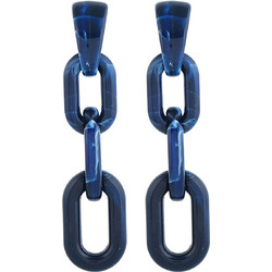 Ghetto Acrylic Lock Jewelry Chain Terms Earrings Blue