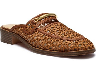 TWINSET Mules ψάθινα με όψη ρατάν 251TGT032 00044 Camel