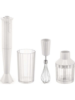 Alessi Plisse MDL10S W Σετ τμχ 4 White Ραβδομπλέντερ με Πλαστική Ράβδο 500W