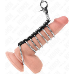 Kink 7 Metal Penis Rings 3.8cm to 5cm Δαχτυλίδι Πέους Μαύρο Ασημί