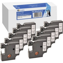 10x G&G Schriftband 12mm x 7m sw Komp m. Dymo D1/ 45013/ S0720530