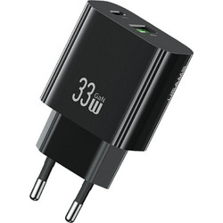 Usams CC317 Φορτιστής χωρίς Καλώδιο με Θύρα USB-A & Θύρα USB-C 33W Power Delivery Black