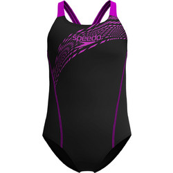 Speedo Medley Logo Medalist Αθλητικό Παιδικό Μαγιό Ολόσωμο για Κορίτσι Μαύρο Φούξια 813458-18376