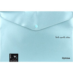 Optima - Φάκελος Κουμπί Glitter A4, Light Blue 120373
