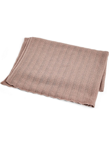 Smallstuff - Baby blanket, fishbone, merino wool - Powder - 80x100 cm (70007-83)
