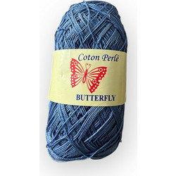 coton perle butterfly ART 90 petalouda μπλε ραφ