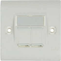 INTRONICS Πρόσοψη Πρίζας 2x Χωρίς Keystone 86x86 - (MM0010)
