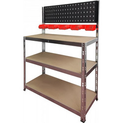 Inox Kiss SH800 Πάγκος εργασίας γαλβανιζέ 100x40x136 cm με πάνελ - Inox Kiss