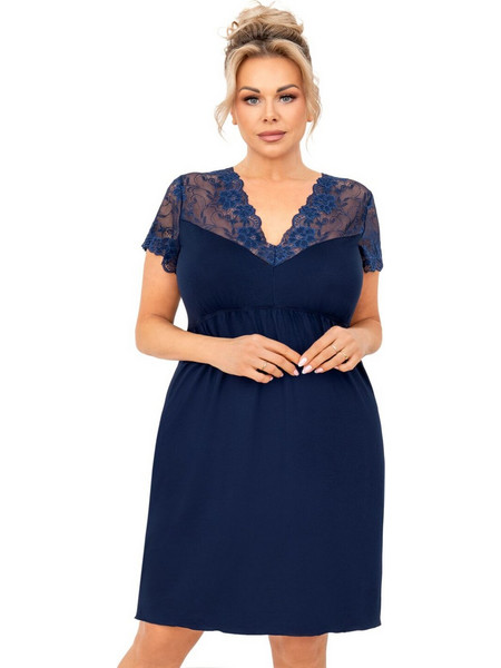Donna Livia Plus Size Γυναικείο Νυχτικό Μπλε