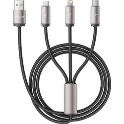 Tech-Protect Ultraboost 3.5A 3in1 Cable USB-A to Type-C / Lightning / Micro USB - 100CM Grey