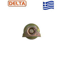 Ράουλο (ρόδα) Φ60 ,σχήμα U (για στρογγυλό) Delta ,με βάση χωνευτή (Σκάφη) για αυλόπορτες σιδήρου