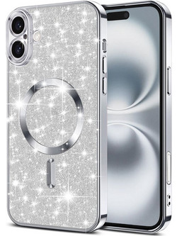 Techsuit - Luxury Glitter MagSafe - iPhone 16 Plus - Silver